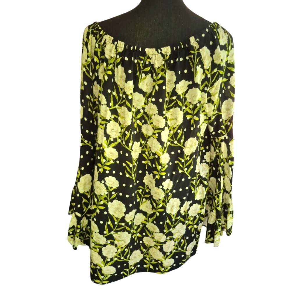 Star Fever Floral Bell Sleeve Off-Shoulder Top – Size Large - Picture 5 of 7